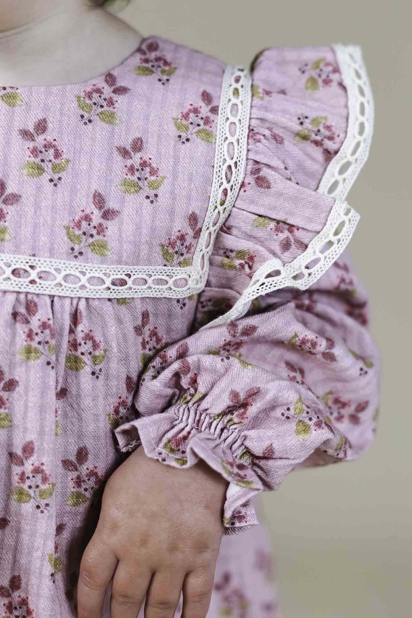 Silver Pink Bloom Dress (Baby Girl)