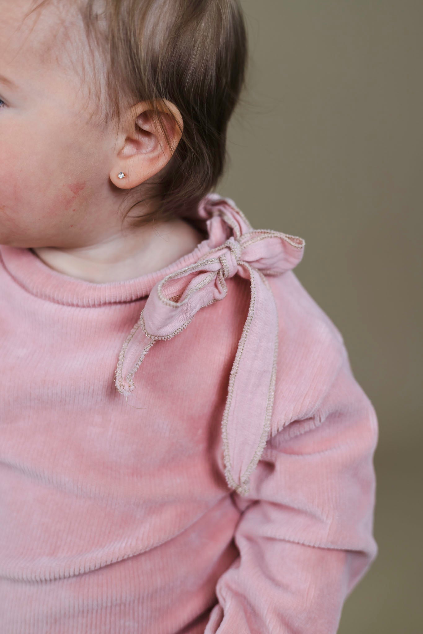 Silver Pink Velour Sweatshirt (Baby Girl)