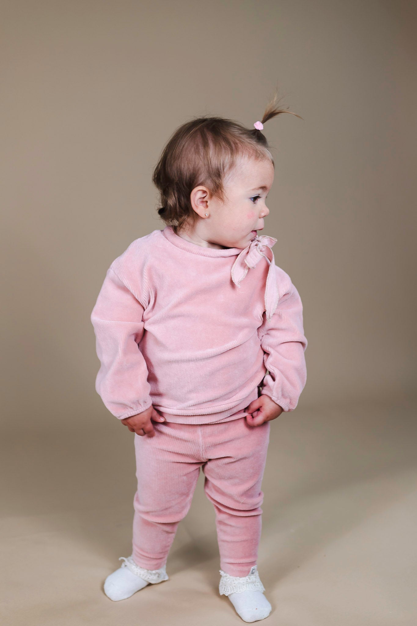 Silver Pink Velour Sweatshirt (Baby Girl)