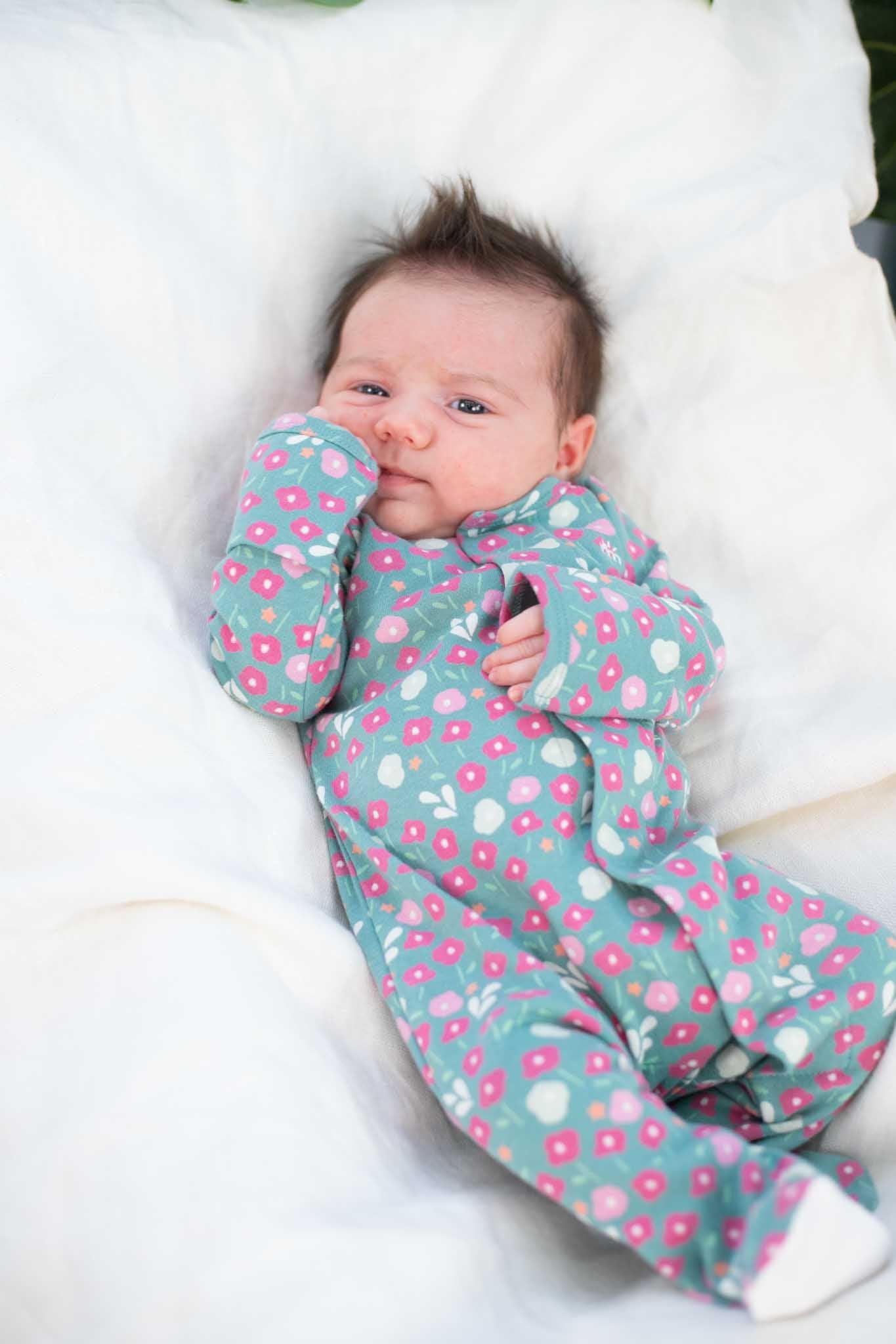 Wren Organic Magnetic Footie (Baby Girl)